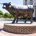 outdoor garden decoration famous metal art metal craft cast bull sculpture bronze